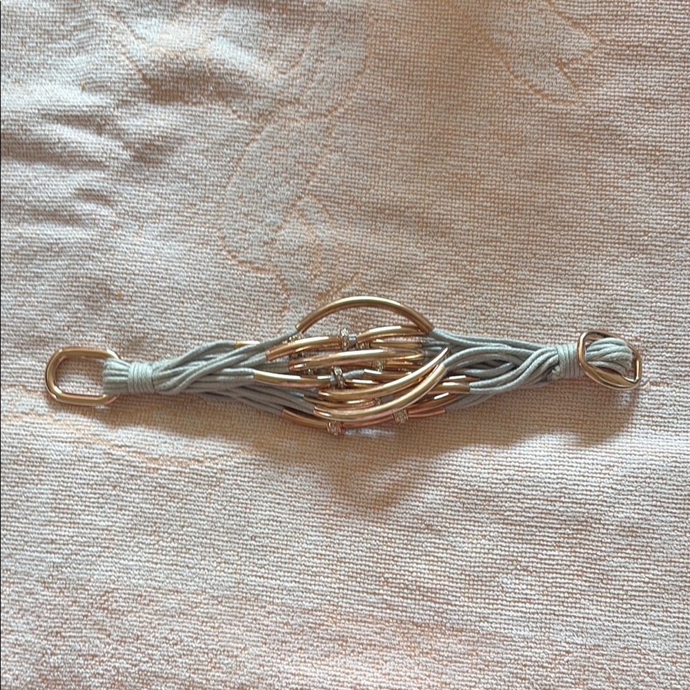 Gold and Gray Woven Bracelet